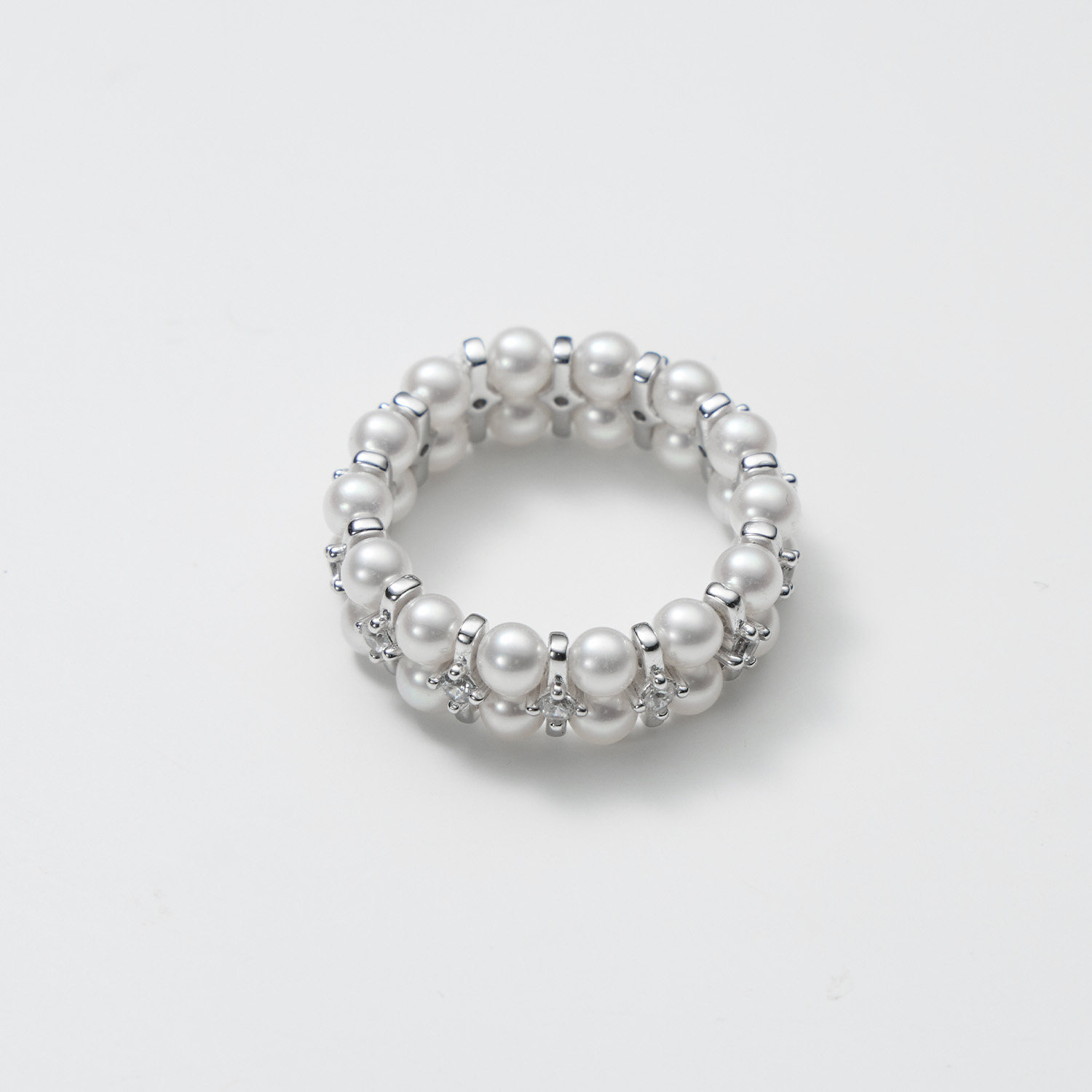 Lilan Jewelry S925 silver nucleated freshwater pearl ring for women 3-4mm strong light near round niche design gift