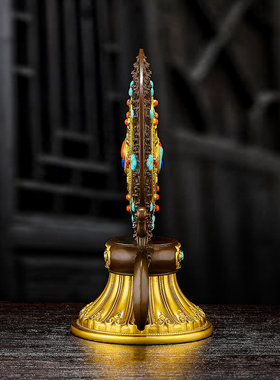 慧宝金轮宝摆件铜大金轮宝藏式供桌摆件缘起物家居摆件25cm