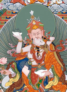 普瑞德莲师皈依境宁玛噶举皈依境格鲁资粮田密宗精裱印刷唐卡挂画