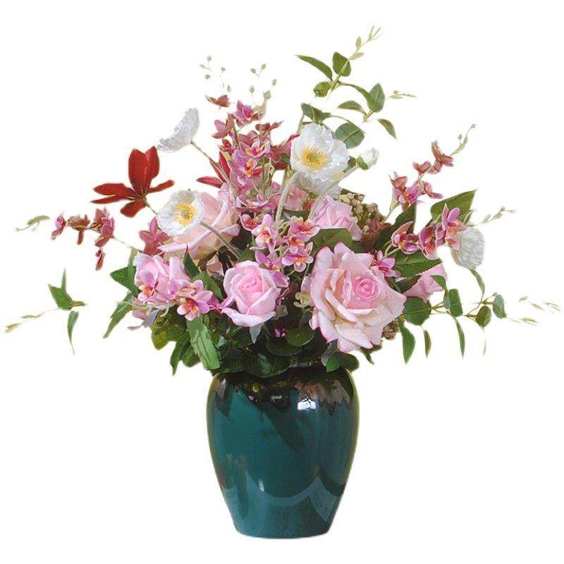 餐桌上的装饰花卉轻奢风手感保湿玫瑰客厅高端摆花高档新款仿真花,淘宝优惠券,粉丝福利购,淘宝优惠卷