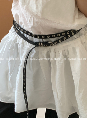 韩系ins时尚双层细腰带女小众百搭个性辣妹皮带配饰裙子牛仔裤带