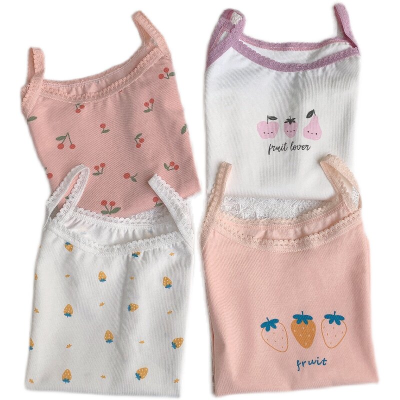 Cotton cute thin soft children's bra top, lifting effect