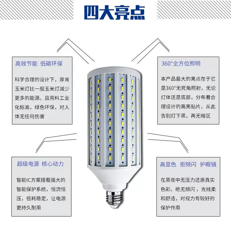 Светодиодная промышленная лампа Super bright, LED-лампа, высокая мощность, 60W, 80W, 100W, 120W, 40