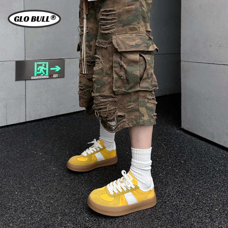 GLO BULL女鞋德训鞋2025秋季新款休闲复古百搭板鞋低帮黄色运动鞋 - 图3