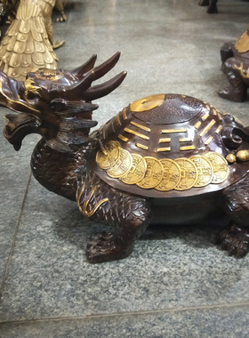 大号铜龙头乌龟铜霸下龟摆件招财