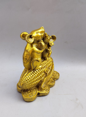 五谷丰登发财老鼠招财铜鼠摆件