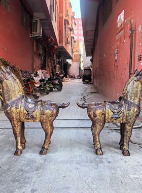 铜马大号唐马一对招财门厅摆件