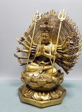 铜千手观音日月佛准提佛母菩萨像