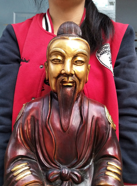 张三丰张真人铜中式大号坐像摆件