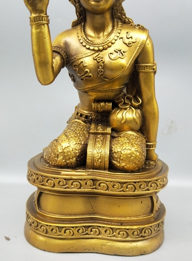 黄铜现代客厅招财手女神铜像摆件