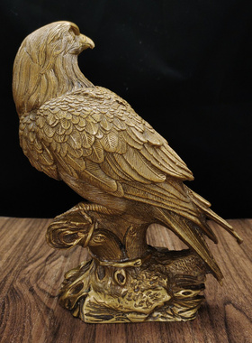 黄铜招财现代书房老鹰一对铜鹰