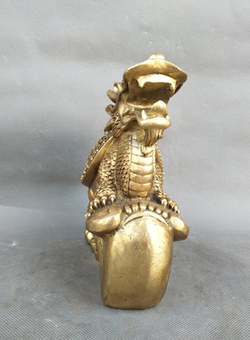 如意龙龟三代龟黄铜招财客厅摆件