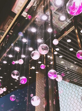 美容美发店铺吊顶装饰创意透明z球超市氛围布置幼儿园天花板吊饰