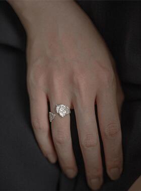 新中式古典花瓣戒指女轻