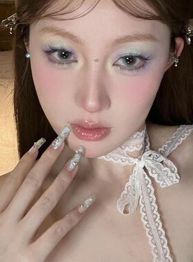 桃思竹叠戴蝴蝶结白色蕾