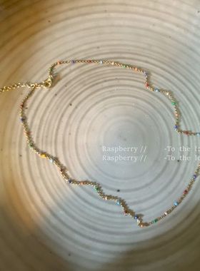 桃思竹高级感滴油彩色小