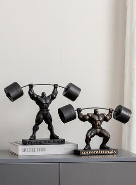 肌肉男大力士举重健美模型运动摆件健身房开业礼物前台办公室雕塑