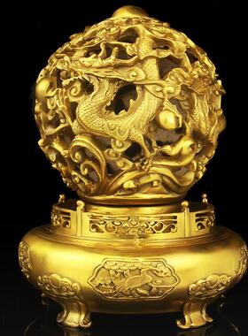 黄铜九转乾坤龙鼎客厅办公室家居招装饰来财摆件店铺开业礼品