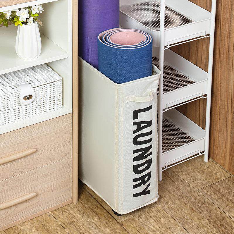 瑜伽垫收纳篮 布艺可折叠带轮置物筐 运动健身器械整理筐放置架子,淘宝优惠券,粉丝福利购,淘宝优惠卷