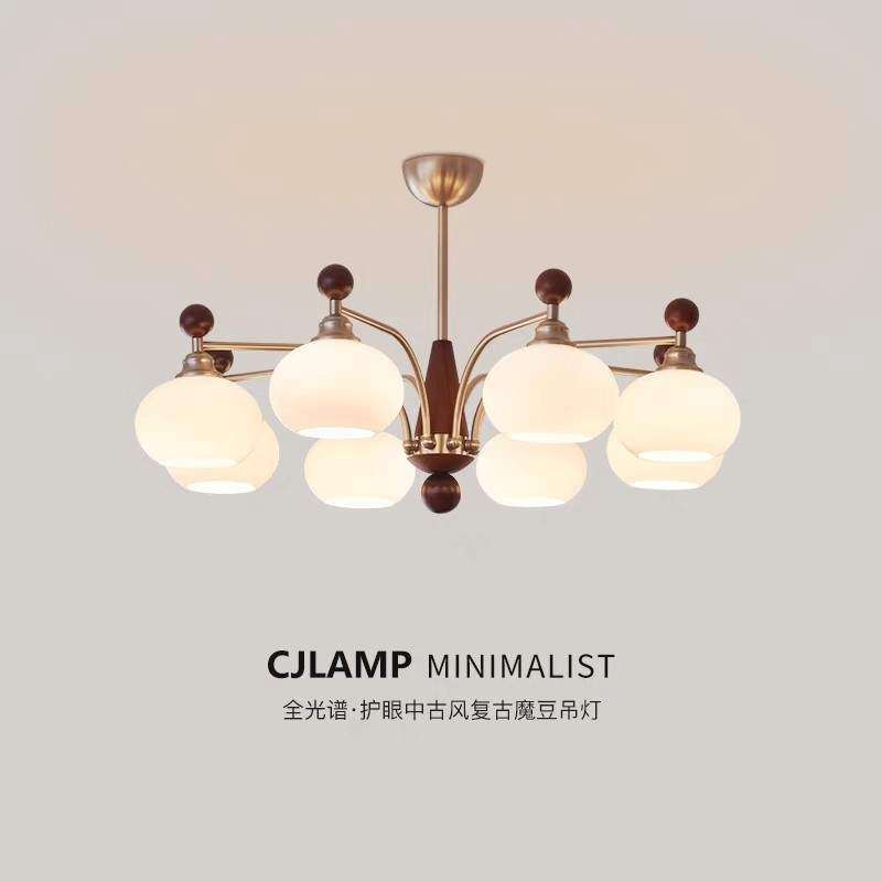 全光谱柿子吊灯美式复古胡桃木大厅灯具中古南洋风创意魔豆客厅灯,淘宝优惠券,粉丝福利购,淘宝优惠卷