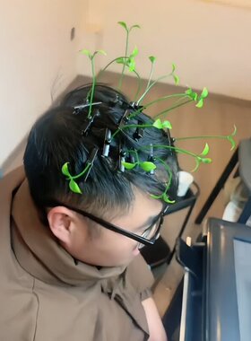 麻将惩罚道具慢羊羊小草发夹子发饰创意整蛊过年家庭聚会游戏道具