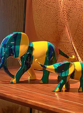 样板房间咖啡厅客厅家居摆设新家装饰摆件招财母子象大象工艺品