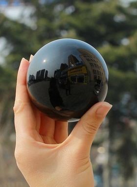 【正品】摆件原石水晶球黑摆件