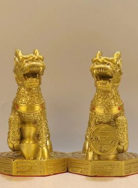 【正品】摆件纯家居铜麒麟大号