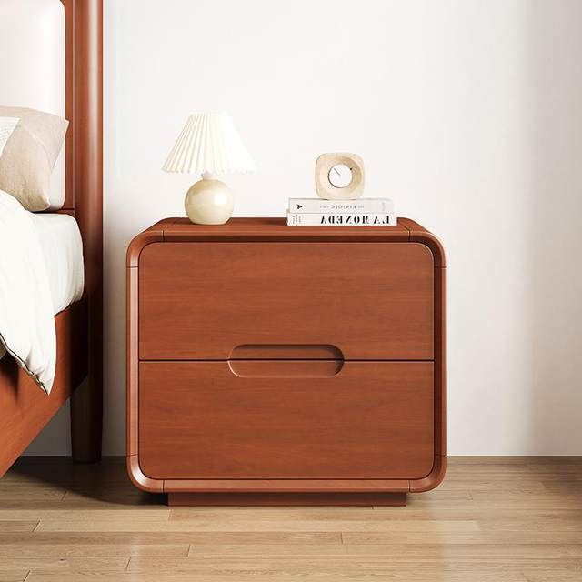 Bedside table full solid wood Nordic Japanese floor-standing bedside storage cabinet modern simple log small complete narrow cabinet