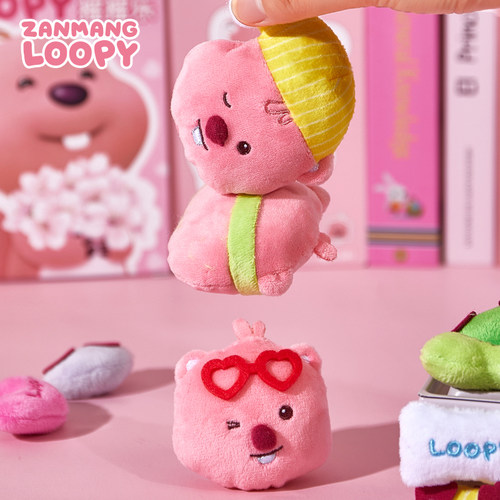 zanmang loopy露比毛绒立体冰箱贴小海狸个性周边装饰磁力贴 - 图1