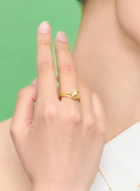 【新品】宝得意有球必应蹴鞠系列金拉丝盘扣蹴鞠鎏彩戒指生日礼物