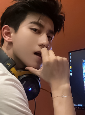 镶钻十字架手链男女生嘻哈个性