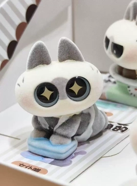 暹罗猫小豆泥盲盒植绒公仔可爱玩偶情绪超稳定小猫桌面摆件装饰
