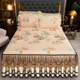Natural latex mat three-piece set bed skirt style removable ice silk bean dot mat marine silk sheet bed cover summer mat