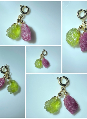 天然色标级彩虹碧玺随型原石小件尺寸约11*8.5mm多色可选一物一图