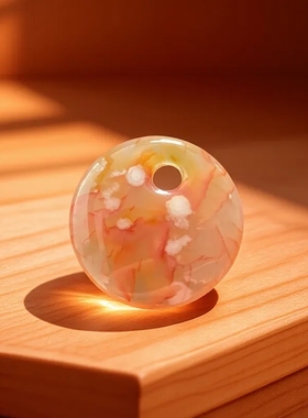 超美超仙天然樱花玛瑙平吊坠飘花龙纹成型花蜜桃花毛衣链一物一图