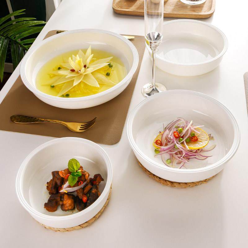 防烫护边骨瓷深菜盘家用大号汤盘酸菜鱼毛血旺耐高温陶瓷汤盆加深,淘宝优惠券,粉丝福利购,淘宝优惠卷