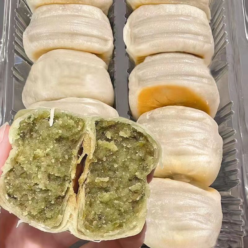 0添蔗糖冰淇淋绿豆饼红豆饼速食零食早餐休闲解馋小吃零食整箱 - 图3