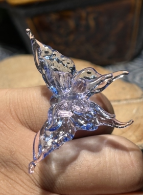 淄博博山陶瓷琉璃大观园手工琉璃蝴蝶戒指小众设计网红爆款潮流