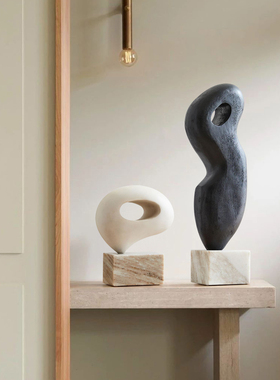 酒店样板间抽象木雕玄关装饰摆饰家居饰品客厅电视V柜酒柜艺术摆