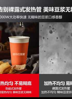 德玛仕（DEMASHI）豆浆机商用大型打磨浆干湿两用大容量全自动机