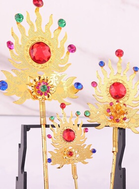 合金法器九尾女狐扇子太上老君三清道士火焰配件小饰品工艺品摆件