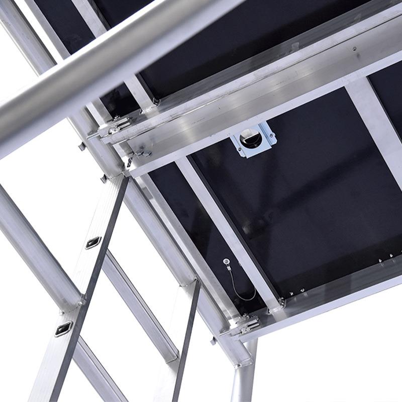 2x1.35x3m铝合金脚手架双宽直爬梯 活动登高梯带轮子便携装修平台 - 图2