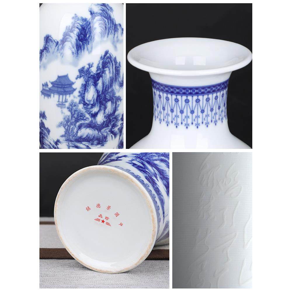 景德镇陶瓷器仿古青花瓷大花瓶摆件客厅富贵竹插花家居工艺装饰品,淘宝优惠券,粉丝福利购,淘宝优惠卷