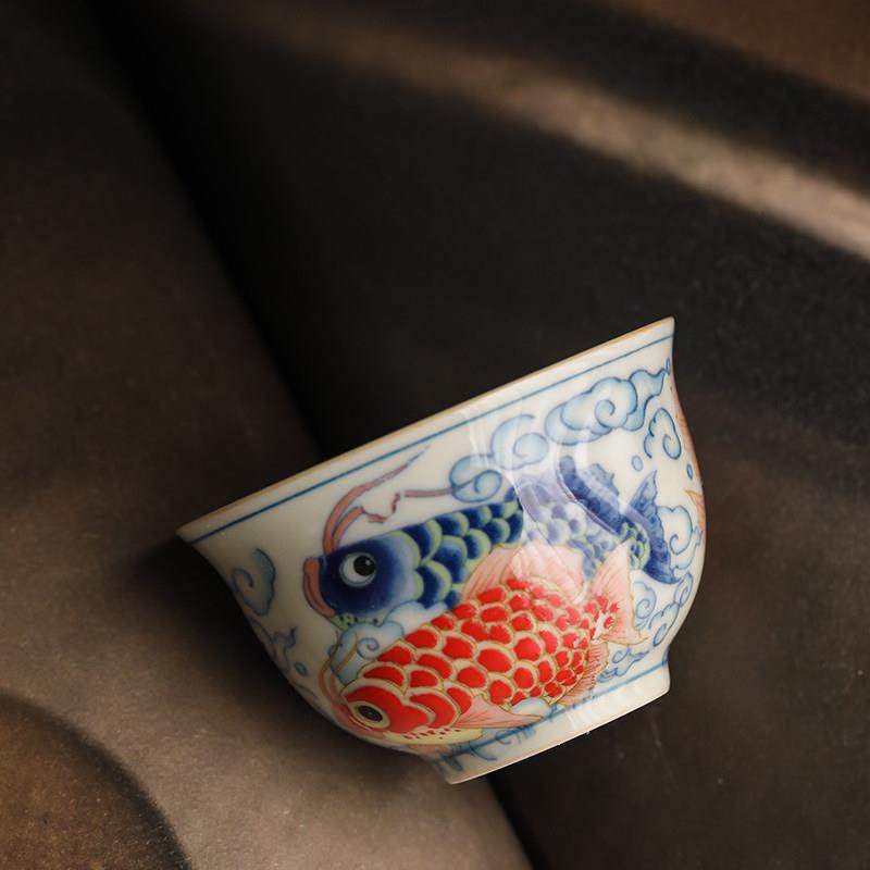 陶瓷红龙主人杯茶杯高档品茗杯家用单杯陶瓷个人专用功夫茶具茶盏,淘宝优惠券,粉丝福利购,淘宝优惠卷