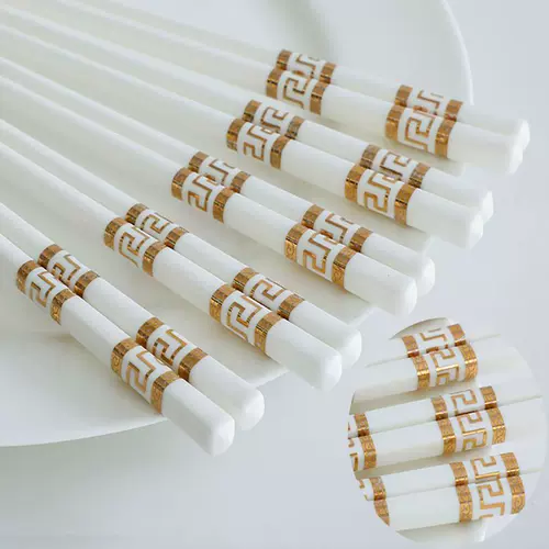 Керамические палочки для еды Дом Джингджэнь костяной фарфоровый фарфоровый фарфоровый класс 2025 г. Новый анти-плипный высококачественный высококачественный китайский палочки для китайских палочек для китайских палочек легкие роскоши