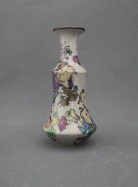 景德镇仿古陶瓷乾隆粉彩婴戏图花瓶家居装饰展柜摆件收藏做旧瓷器