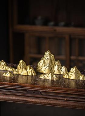 中式禅意茶室桌面装饰陶瓷假山摆件家居玄关电视柜枯山水沙盘造景