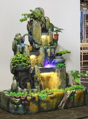 假山流水喷泉循环水造景装饰办公室庭院露台玄关招财落地摆件大型