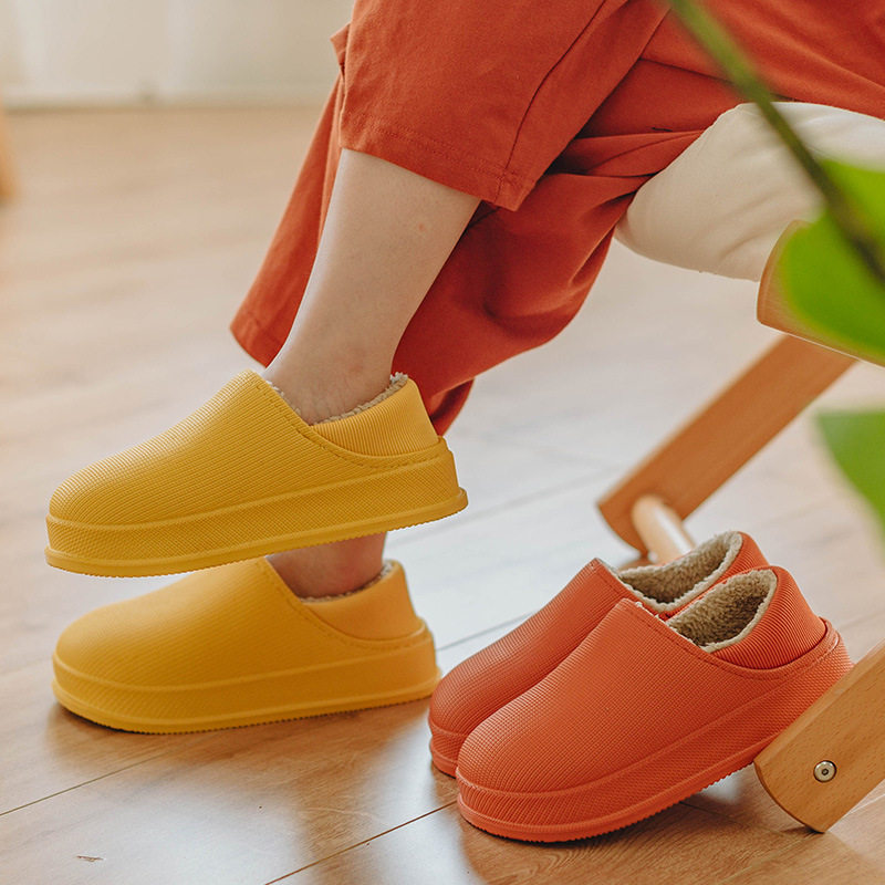 果洛菲防水冬季保暖包跟女棉拖鞋男家居家室内月子加绒厚底棉鞋,淘宝优惠券,粉丝福利购,淘宝优惠卷